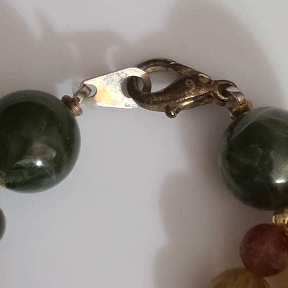 Vintage BEAUTIFUL necklace brooch lisner lucite 3 strand 18" estate beaded vtg - Picture 4 of 12